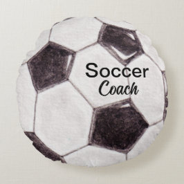 Anpassningsbar Soccer Coach Keepsak Rund Kudde