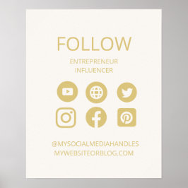ANPASSNINGSBAR SOCIAL MEDIA ICONS-SIGN AFFÄRSMALL POSTER