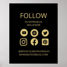 ANPASSNINGSBAR SOCIAL MEDIA ICONS-SIGN AFFÄRSMALL