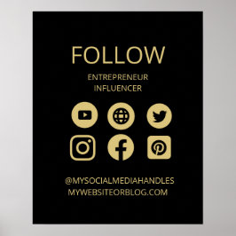 ANPASSNINGSBAR SOCIAL MEDIA ICONS-SIGN AFFÄRSMALL POSTER