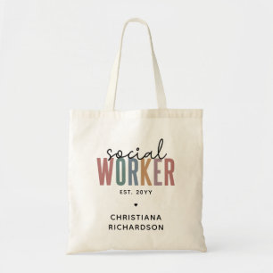 Anpassningsbar Social Worker Studenten Avskrivning Tygkasse