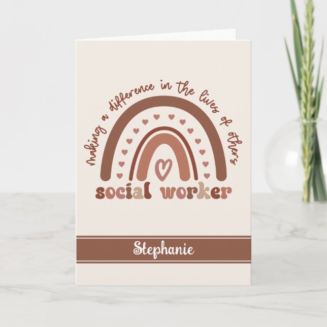 Anpassningsbar Social Worker-uppskattningar, Stude Kort (Framsida)