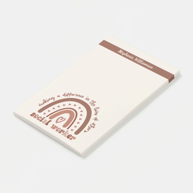 Anpassningsbar Social Worker-uppskattningen Studen Post-it Block (Vinklad)