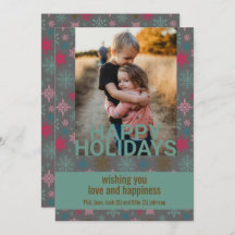 ANPASSNINGSBAR Soft Snöflingor Family Photo