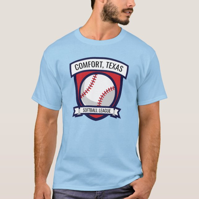 Anpassningsbar Softball Baseball Logotyp T Shirt (Framsida)