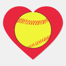 Anpassningsbar Softball Heart Scrapbook Stickers