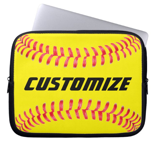 Anpassningsbar Softball Laptop sleeve (Framsidan)