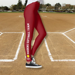 Anpassningsbar Softball Leggings Team Player Namn 