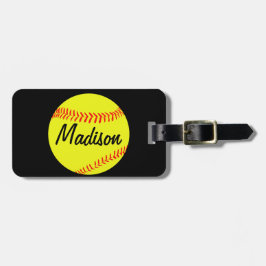 Anpassningsbar Softball Luggage Tag Bagagebricka
