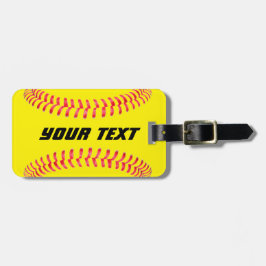 Anpassningsbar Softball Luggage Tag Bagagebricka