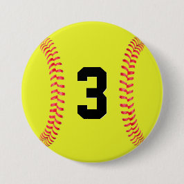 Anpassningsbar Softball Player Jersey Number eller Knapp