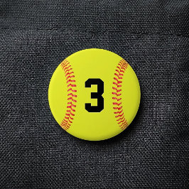 Anpassningsbar Softball Player Jersey Number eller Knapp