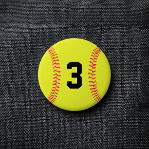 Anpassningsbar Softball Player Jersey Number eller Knapp
