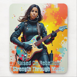 Anpassningsbar Soldier Girl Guitarist Art Inspirat Musmatta