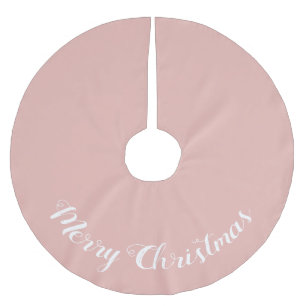 Anpassningsbar Solid Millennie Rosa God jul Julgransmatta Borstad Polyester