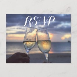 Anpassningsbar Solnedgång på Beach Wedding OSA Pos Inbjudan Vykort