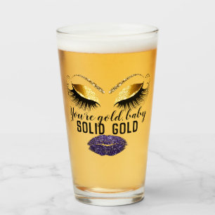 Anpassningsbar som du är Guld Solid Guld Beer Prom Glaskopp