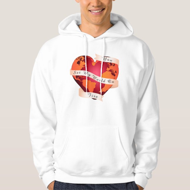 Anpassningsbar SOM DU STÄLLER IN MIN VÄRLD PÅ BRAN Hoodie (Framsida)
