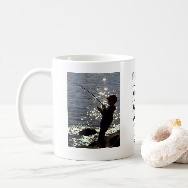 Anpassningsbar som fiskar fotot fars dag kaffemugg (Med munk)