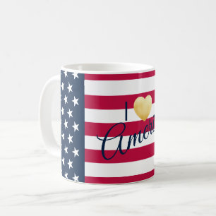 Anpassningsbar som säger i Kärlek Amerika Stars Ra Kaffemugg