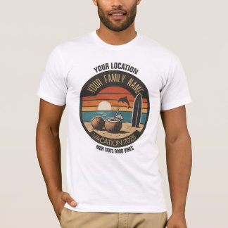 Anpassningsbar Sommar 2025 Family Beach Vacation R T Shirt