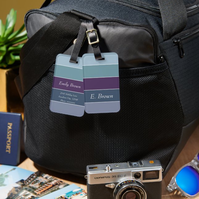 Anpassningsbar Sommar Färger Färg Block Rand Bagagebricka (Fram & Baksida)