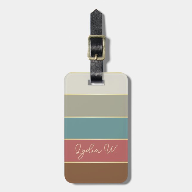 Anpassningsbar Sommar Färger Färg Block Rand Bagagebricka (Vertikal Framsida)