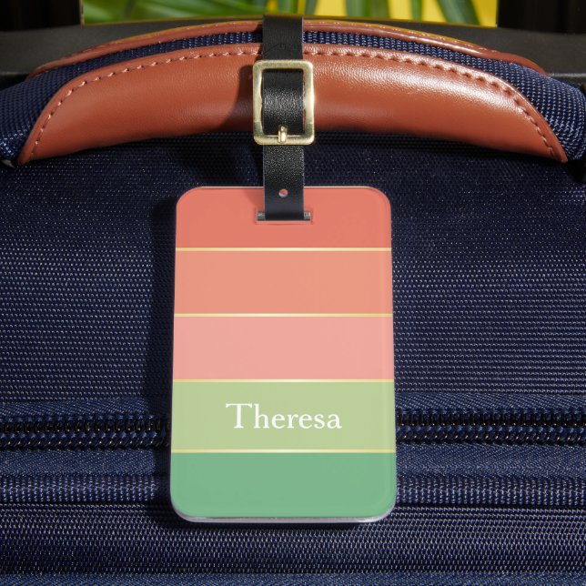 Anpassningsbar Sommar Färger Färg Block Rand Bagagebricka (Framsida Insitu 2)