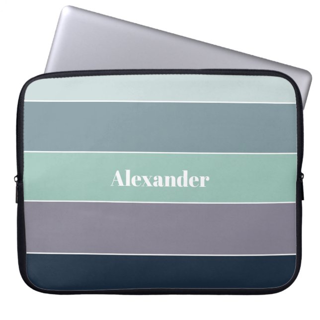 Anpassningsbar Sommar Färger Färg Block Rand Laptop Fodral (Framsidan)
