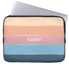Anpassningsbar Sommar Färger Färg Block Rand Laptop Fodral