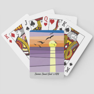 Anpassningsbar, sommarsolnedgång, händelse casinokort