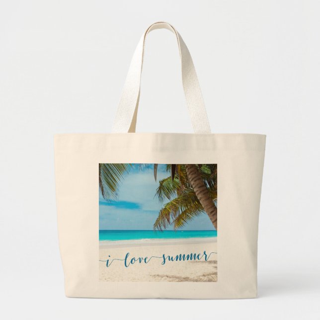 Anpassningsbar Sommarstora Beach Bags I Kärlek, so Jumbo Tygkasse (Framsidan)