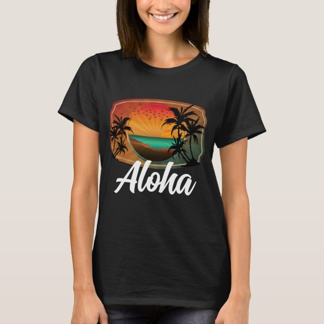 ANPASSNINGSBAR SOMMER ALOHA VACAY-LÄGE T SHIRT (Framsida)