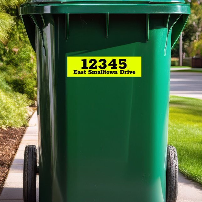 Anpassningsbar Sopor kan märka däcket Decal Sopor  Bildekal (Custom Trash Can Label Decal Garbage Bin Sticker bright yellow)