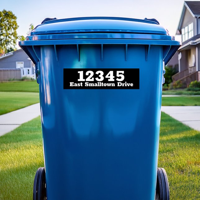 Anpassningsbar Sopor kan märka däcket Decal Sopor  Bildekal (Custom trash can number decal label sticker with personalized street number)