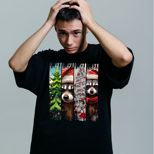 Anpassningsbar Sopor Panda Julfest T Shirt (Skapare uppladdad)