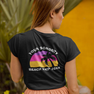 Anpassningsbar Sorority Beach Resa Handflatan Träd T Shirt