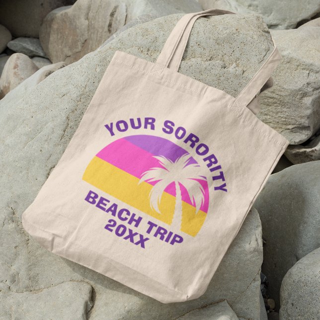 Anpassningsbar Sorority Beach Resa Rosa Handflatan Tygkasse (Skapare uppladdad)