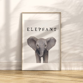 Anpassningsbar Söt Baby Elefant Barn Poster