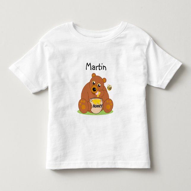 Anpassningsbar, söt björn, honungsbjörn eller nall t-shirt (Framsida)