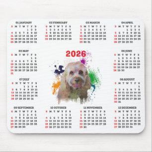 Anpassningsbar Söt Cavapoo Hundkalender Musmatta