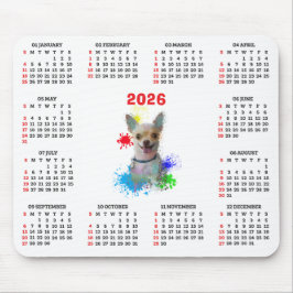 Anpassningsbar söt chihuahua hundkalender musmatta
