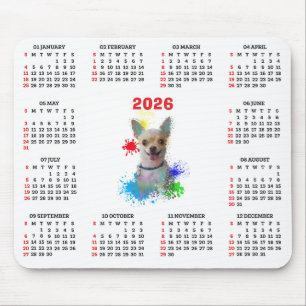 Anpassningsbar söt chihuahua hundkalender musmatta
