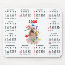 Anpassningsbar Söt Cockapoo Hundkalender Musmatta