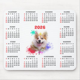 Anpassningsbar söt Corgi Hundkalender Musmatta