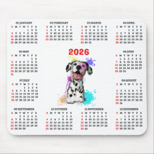 Anpassningsbar Söt Dalmatiner Hundkalender Musmatta