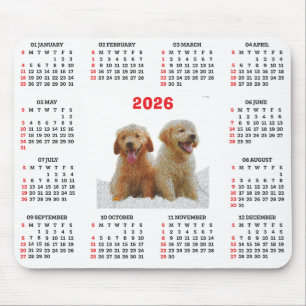 Anpassningsbar söt golden retriever hundkalender musmatta