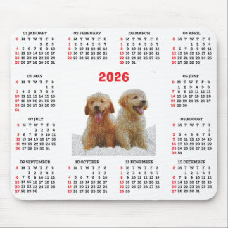 Anpassningsbar söt golden retriever hundkalender musmatta