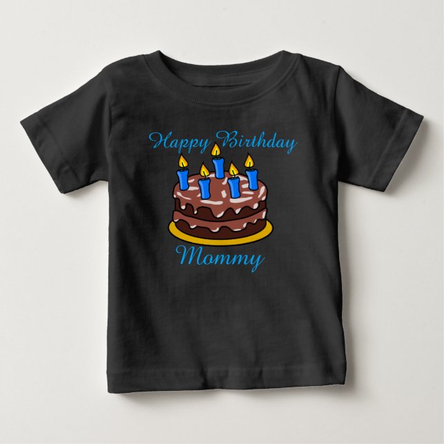 Anpassningsbar söt Grattis på födelsedagen Mamma b Tee (Framsida)