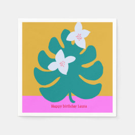 Anpassningsbar söt handflatan namn födelsedag, mod pappersservett